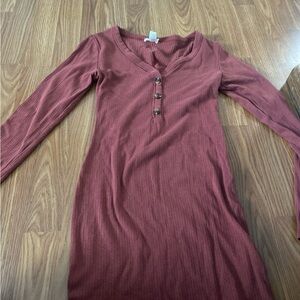 Women's Long Sleeve Button-Up Dress